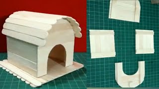 How to make hamster house/How to make a hamster house with popsicle sticks/Umda arts and crafts