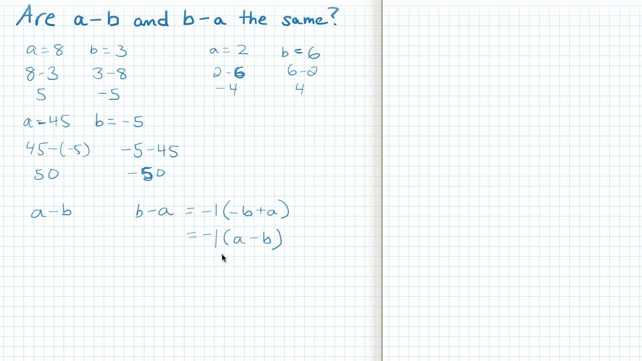 Are A-b And B-a The Same? - YouTube