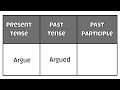 argue present past past participle tense verb forms in english v1 v2 v3