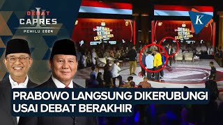 Debat Capres Selesai, Anies-Cak Imin Turun Podium, Prabowo Langsung Dikerubungi