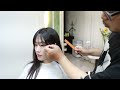 sub 얼굴 앞쪽이 가벼운 슬릭컷 레이어드컷 스타일 how to cut long layred style 청담동 미디움 레이어컷 마스터콴