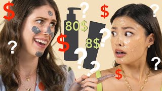 BLIND LUXURY VS DRUGSTORE SKINCARE TEST  - Can you guess which is more expensive