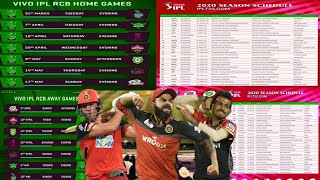IPL 2020 Royal Challengers Bangalore (RCB) Team All Match Schedule || RCB 2020 || RCB Schedule 2020