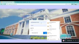 Web-Based Faculty Evaluation System for One Cainta College demo.