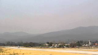 Thailand. Pai airport. Kan Air Cessna Grand Caravan take off