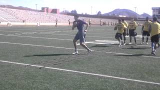 RB drills at NUC Showcase.