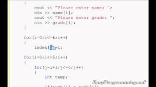 Easy Programming - Beginner C++ Tutorials - The Index Sort (24)