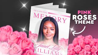 How to Edit & Print a Funeral Program Template in Canva | 8-Page Floral Design