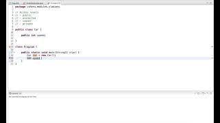 Java Tutorial: Access Levels: public & private