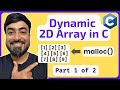 Create Dynamic 2D Array of Integers | Memory Allocation | C Programming for Beginners | Part 1 of 2