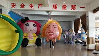 so funny inflatable walking big head woman costume