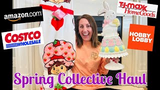 SPRING DECOR 2025 HAUL | TJ Maxx, HomeGoods, Hobby Lobby, Amazon \u0026 Costco Decor Haul