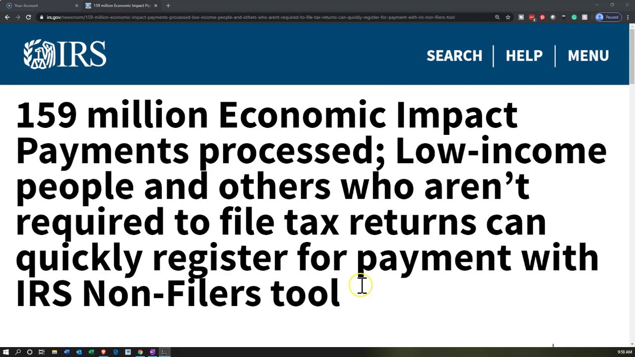 IRS News 159 Million Economic Impact Payments Processed - YouTube