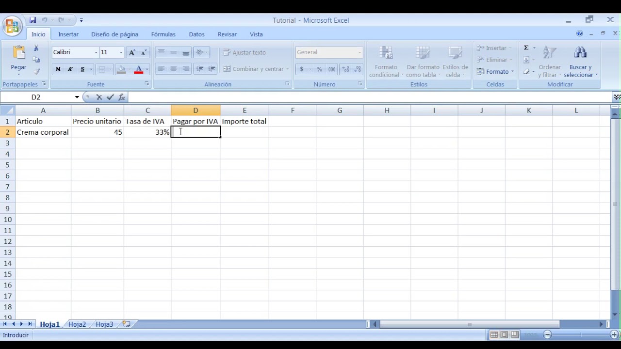 Como Calcular El IVA En Excel - YouTube