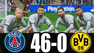 MESSI RONALDO NEYMAR \u0026 MBAPPE | ALL STARS | PSG 46-0 BORUSSIA DORTMUND