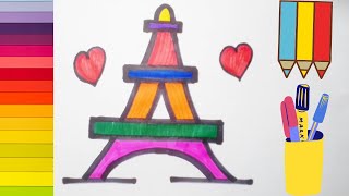 Como dibujar la torre Eiffel de París /How to draw the Eiffel tower Easy/
