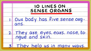 FEW LINES ON SENSE ORGANS | 5 | 10 LINES ON SENSE ORGANS