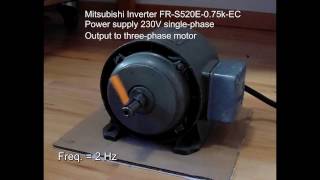 Mitsubishi Inverter FR-S520SE-0.75k-EC single-phase to three-phase motor