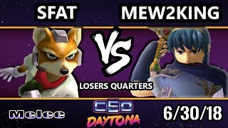 CEO 2018 SSBM - FOX MVG | Mew2King (Marth) Vs. CLG | SFAT (Fox) Smash Melee Losers Quarters