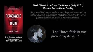 David Hendricks Press Conference Segment 3: Faith Answer
