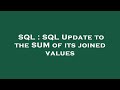 SQL : SQL Update to the SUM of its joined values