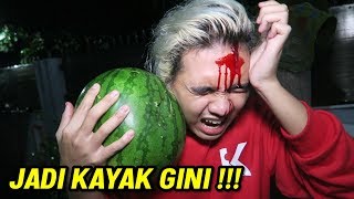 MECAHIN SEMANGKA PAKAI KEPALA !