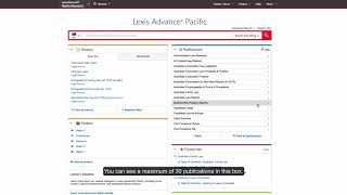 Lexis Advance Tutorial: Using the Publications Pod