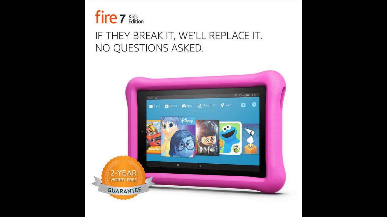 Fire 7 Kids Edition Tablet, 7" Display, 16 GB, Pink Kid-Proof Case ...