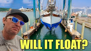 Classic Sailing Yacht Launch - Close Call with Shoal | Thrilling Boat Journey!