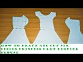 How to cut a six pieces princess dart bustier blouse without half-cut for front & back bodice || ASC