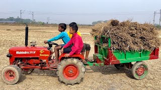 Mini Mahindra Tractor With Brought The Stubble From The fields | Mini Tractor | Farmer Video