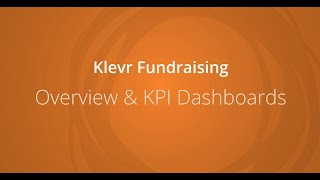Klevr Fundraising CRM: Overview & KPI Dashboard Demo