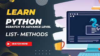 Python tutorial for Beginners | Python List Methods: A Beginner's Guide Volume - 1