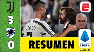 Juventus 3-0 Sampdoria. Cristiano Ronaldo marcó en el debut de Andrea Pirlo como técnico | Serie A