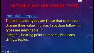 python tutorial lecture 09|| class 11 ||mutable and immutable data types|| Sumita Arora || chapter 3
