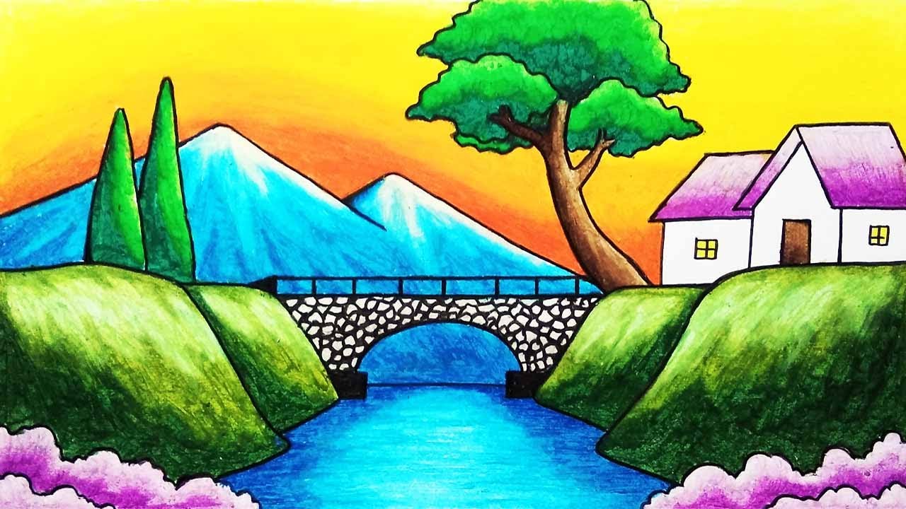 Kids Nature Easy Scenery Drawing Verygm