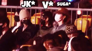 Jungkook V Suga Arrived in J-Hope Concert 💜 Taekook Suga Attend Jhope World Tour 🇮🇳 #bts #jhope #v