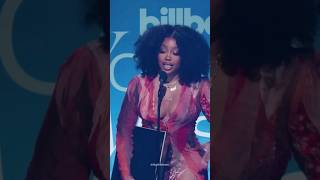 SZA emotional speech at the Billboard women in music awards 2023! #shorts