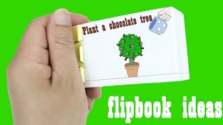 How to make a flipbook animation about planting a chocolate tree #flipbook ideas