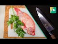 Fish Filleting a Red Snapper with a Takeshi SAJI 165mm Deba C Roll | Kitchen Tools