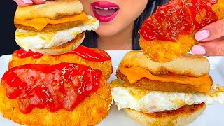 ASMR McDonald’s Sausage Egg And Cheese McMuffin + Hash Browns (Homemade)