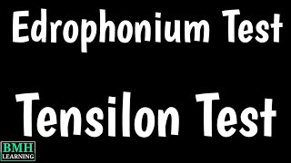 Edrophonium test | Tensilon Test For Myasthenia Gravis | Myasthenic Crisis | Cholinergic Crisis |