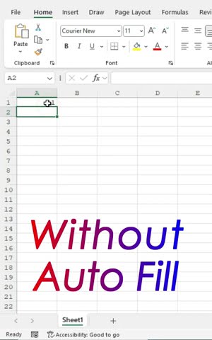 Fixed Excel Auto Fill Not Working