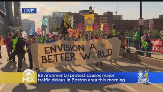 Climate activists attempt to block Boston traffic during rush hour commute