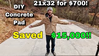 21x32 Concrete Pad Final Cost and everything else