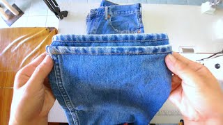 วิธีตัดขายีนส์ผ้าหนา ตัดต่อ /how to cut jeans legs