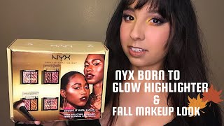 NYX Born To Glow Icy Highlighter Duo | Fall Makeup look 🍁