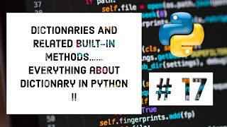 Dictionary And Related Built-In Methods In Python | Python For Beginners In Hindi #17