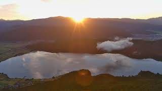 初秋の鏡湖(余呉湖)日の出風景　2021