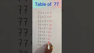 Table of 77  #tabletrick